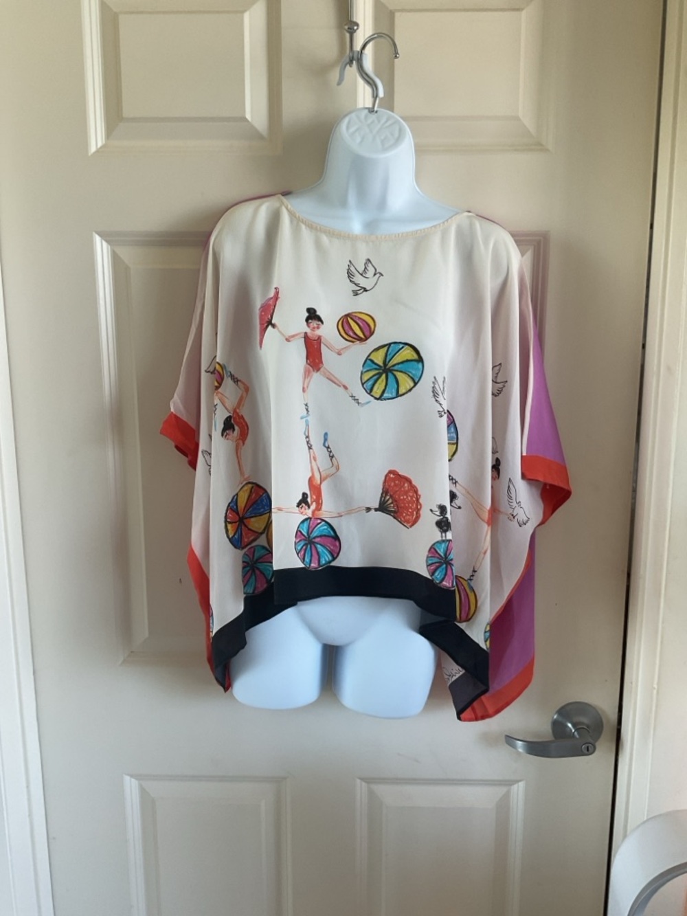 Giulia Rositani Silk Beach Scene Tunic Top